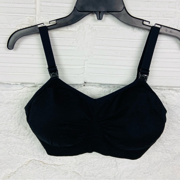 HOFISH black stretch comfy breastfeeding bra size large - Picture 6 of 9
